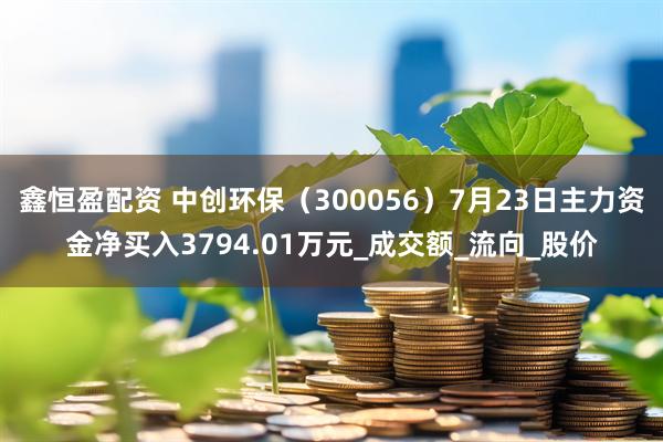 鑫恒盈配资 中创环保（300056）7月23日主力资金净买入3794.01万元_成交额_流向_股价